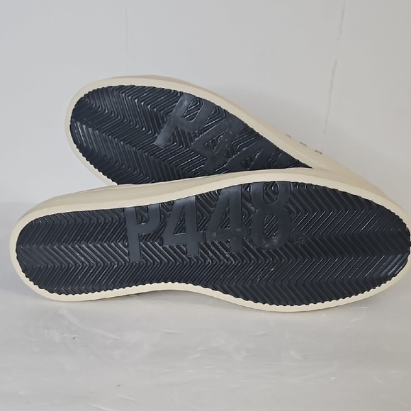 P448 White and Blue Sneakers Classic High-Top Design - Picture 11 of 14